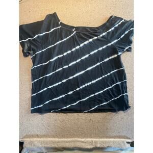 Torrid Cotton Knit Tye Dye Tshirt 4X Black and White